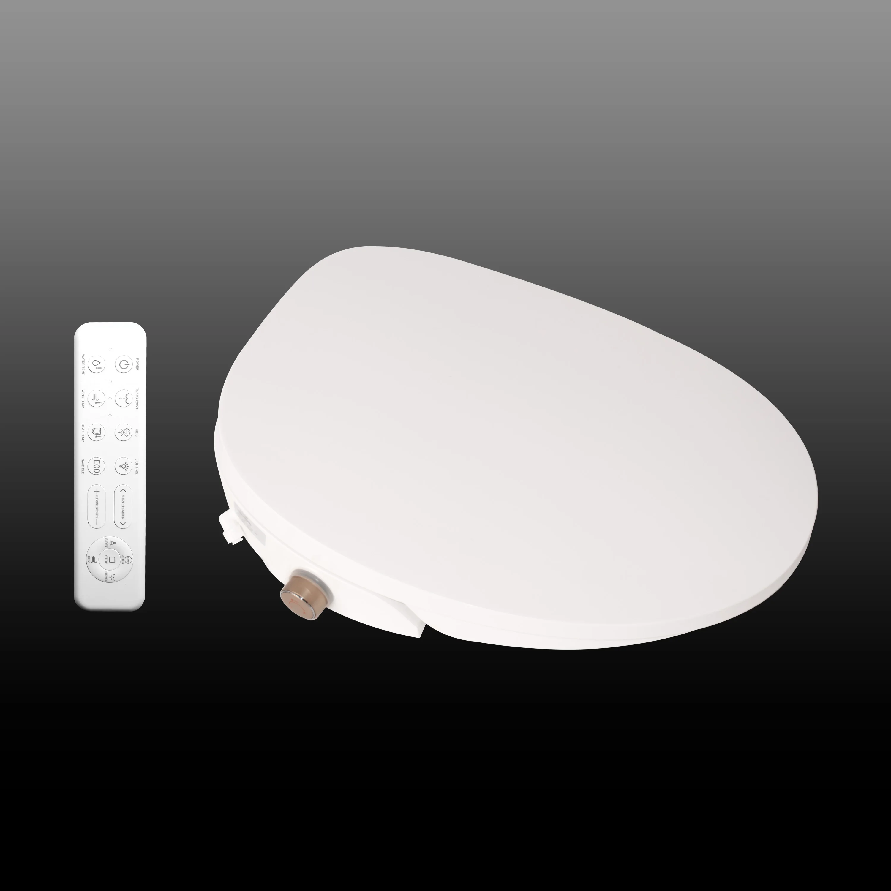 Luxury V-Bidet Smart Elongated Cover Energy Saving LED Display Instant Heating Auto Cleaning Features Made Remote Control