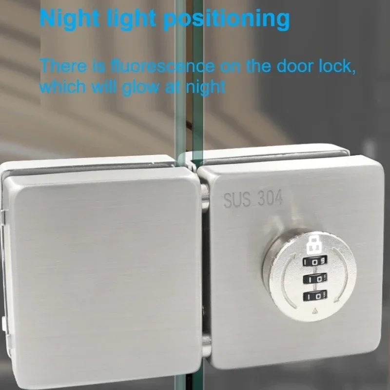 Keyless Door Lock Frameless Glass Door Lock Digital Code Lock Single/double Door Sliding Locks No Punching Office Gate Locks