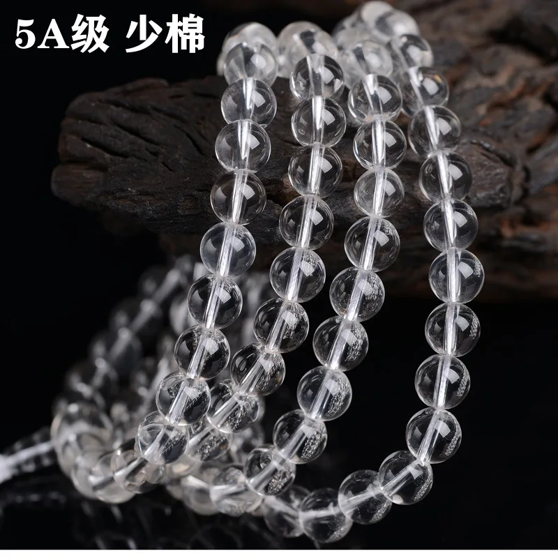 Natural-10A White 6-12mm Plain 108 Beads Bracelet