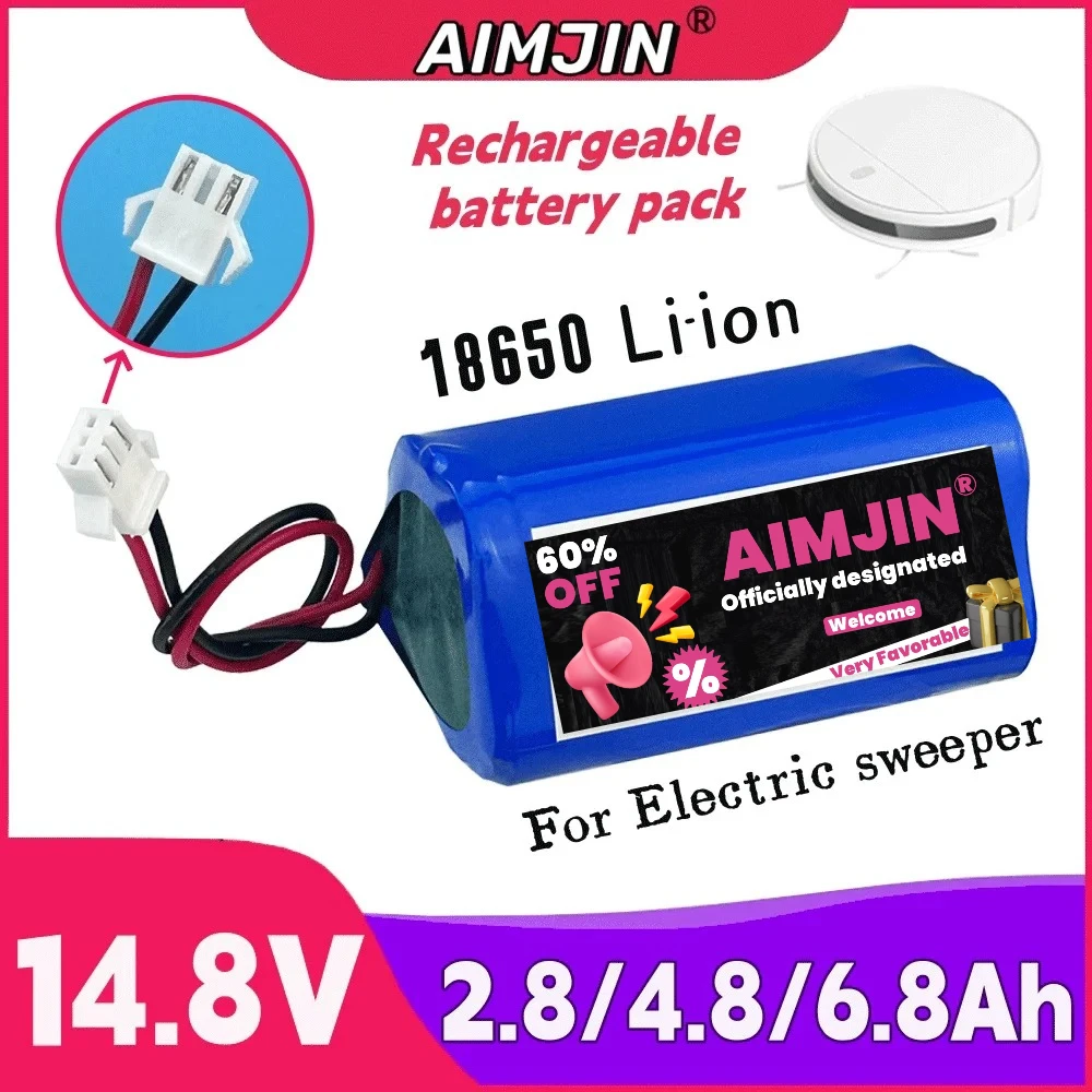 Best Seller 14.8V 2800/4800/6800mAh Li-ion Battery Pack SM 3P Plug For Airrobo P20 Robot Vacuum Cleaner