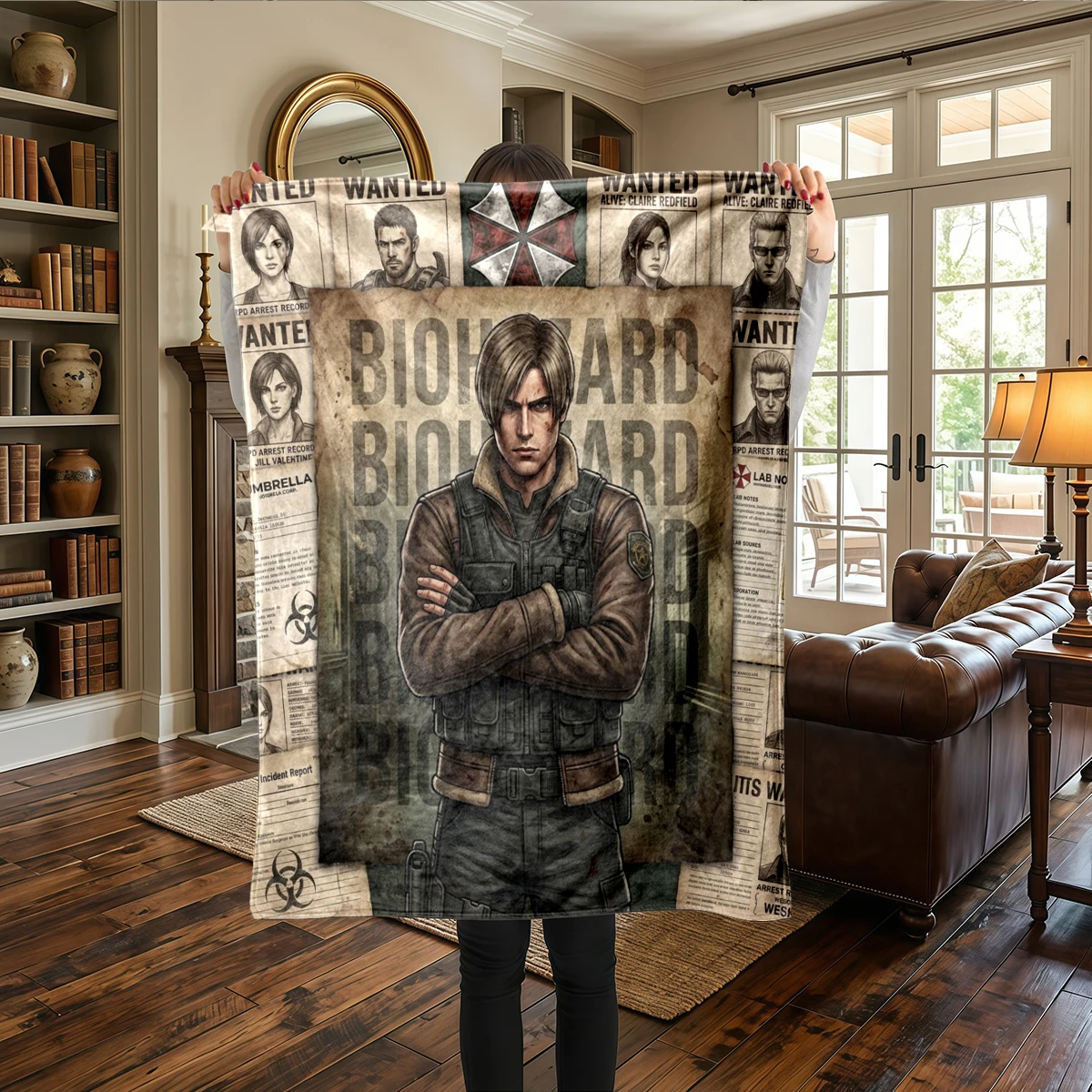 Resident Evil Flannel Blanket Warm Comfortable Printed, For Bedrooms, Travel -HE50