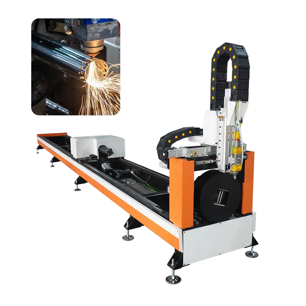 Станок для резки волоконных лазерных трубок, подходящий для стали, металла, настраиваемый размер, мощность настольного компьютера, полностью автоматический