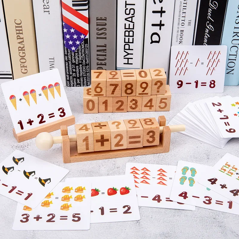 nuovi bambini giocattolo in legno apprendimento gioco cognitivo parole di ortografia numero inglese carta cubo giocattoli da costruzione regali per bambini