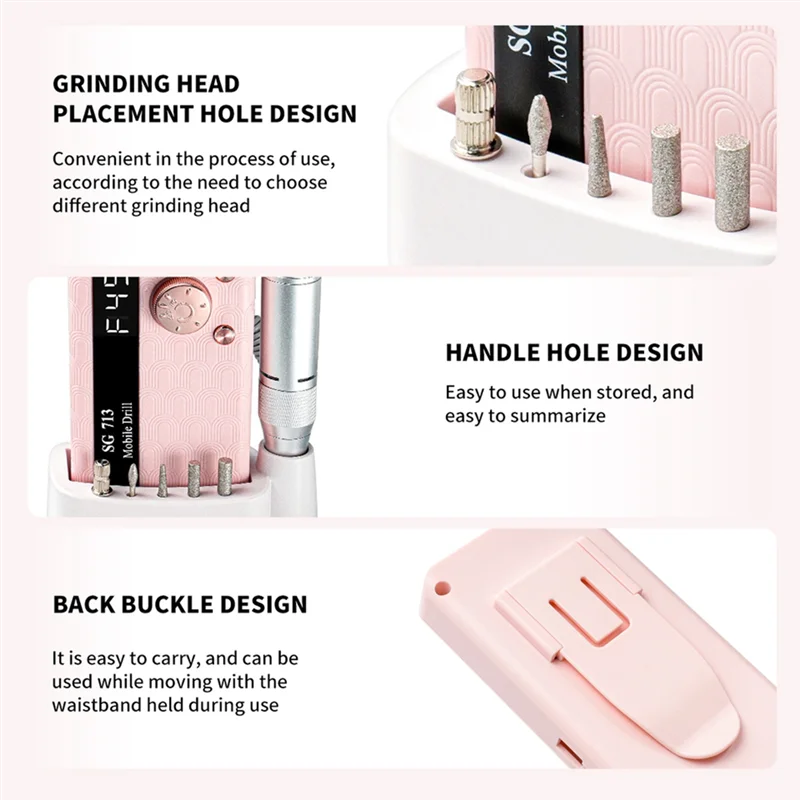 전기 네일 리무버 및 네일 그라인더 가정용으로 적합한 충전식 전문 네일 도구 화이트