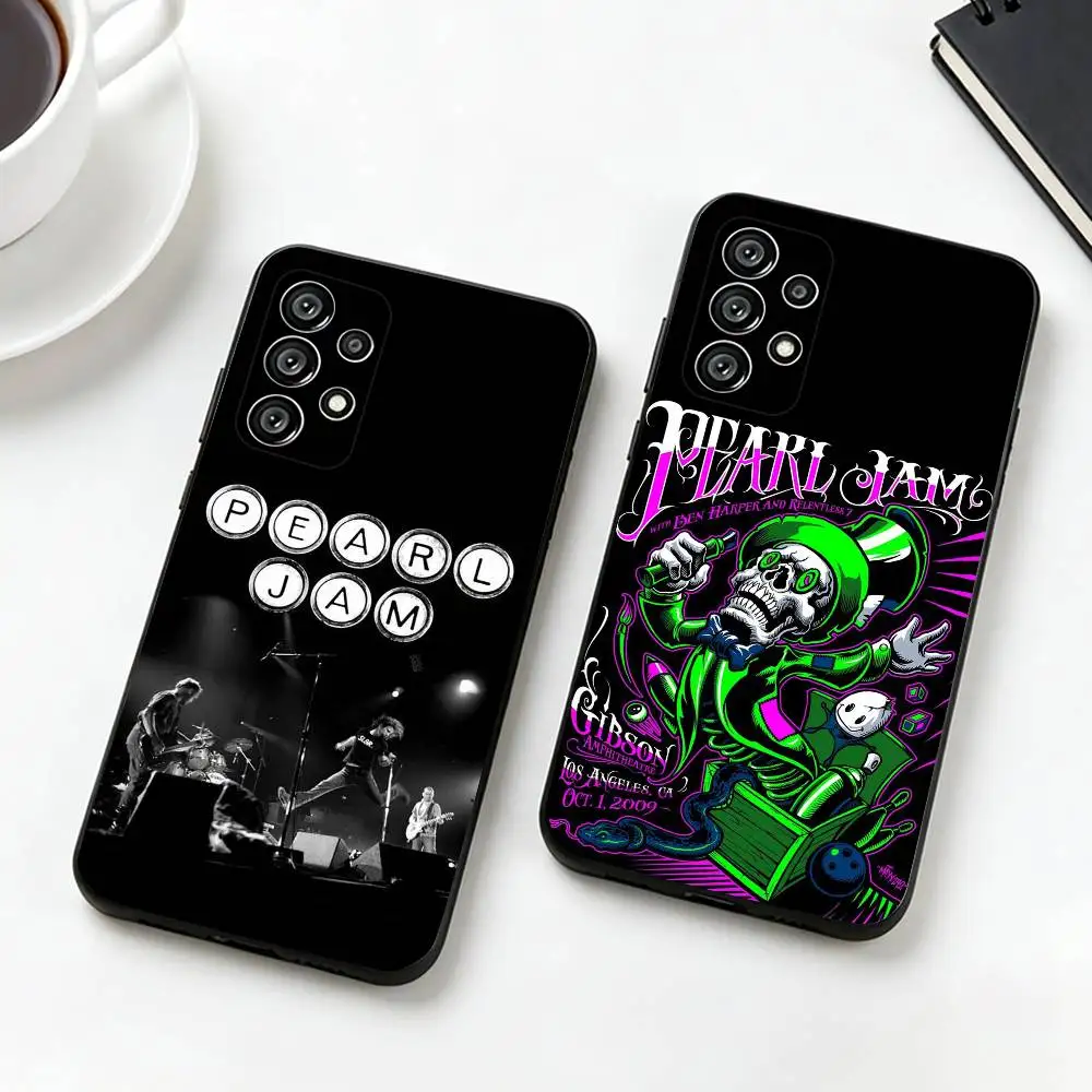 F-Pearl Jam  Phone Case For Samsung S25,S24,S21,S22,S23,S30,Ultra,S20,Plus,Fe,Soft Silicone Black Cover