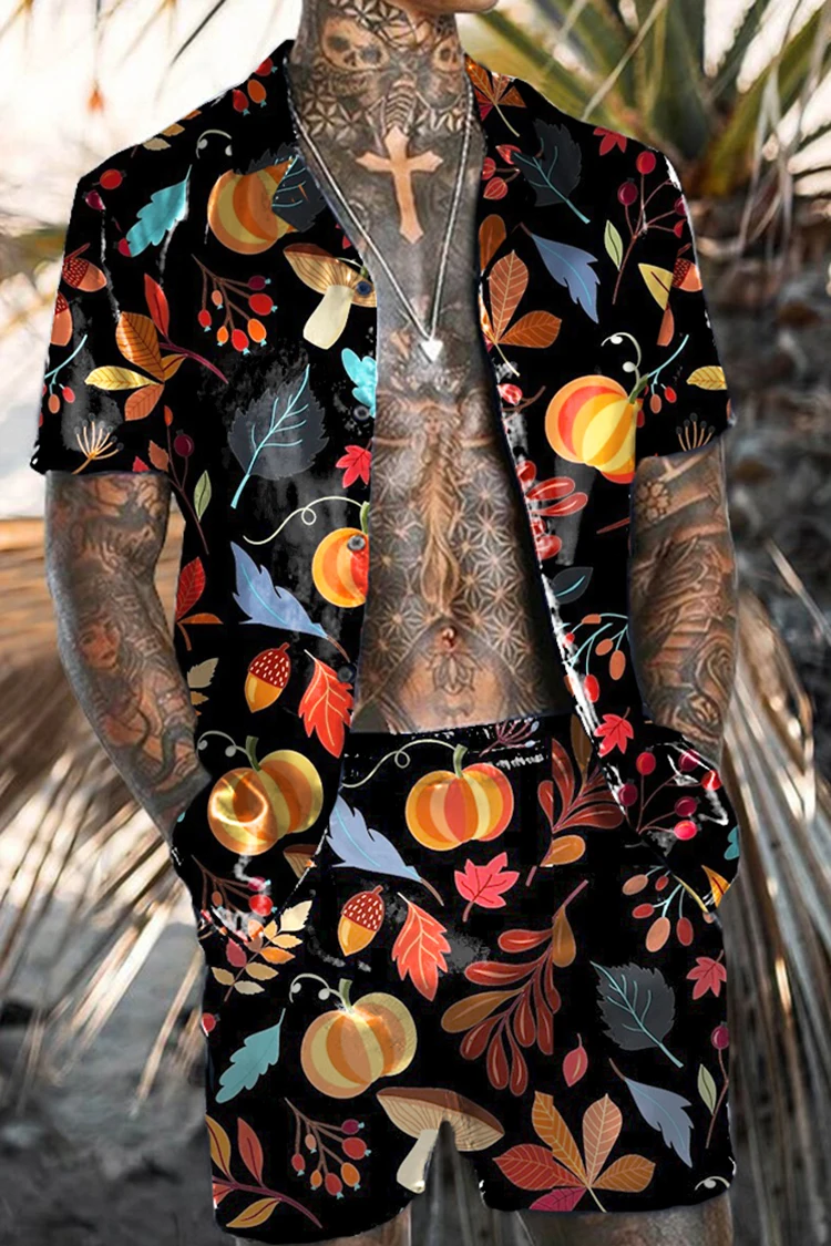 

Hawaiian Set Men's Printing Set Short Sleeve Summer Casual Floral Shirt Beach Two Piece Suit Button New Fashion Men's Sets