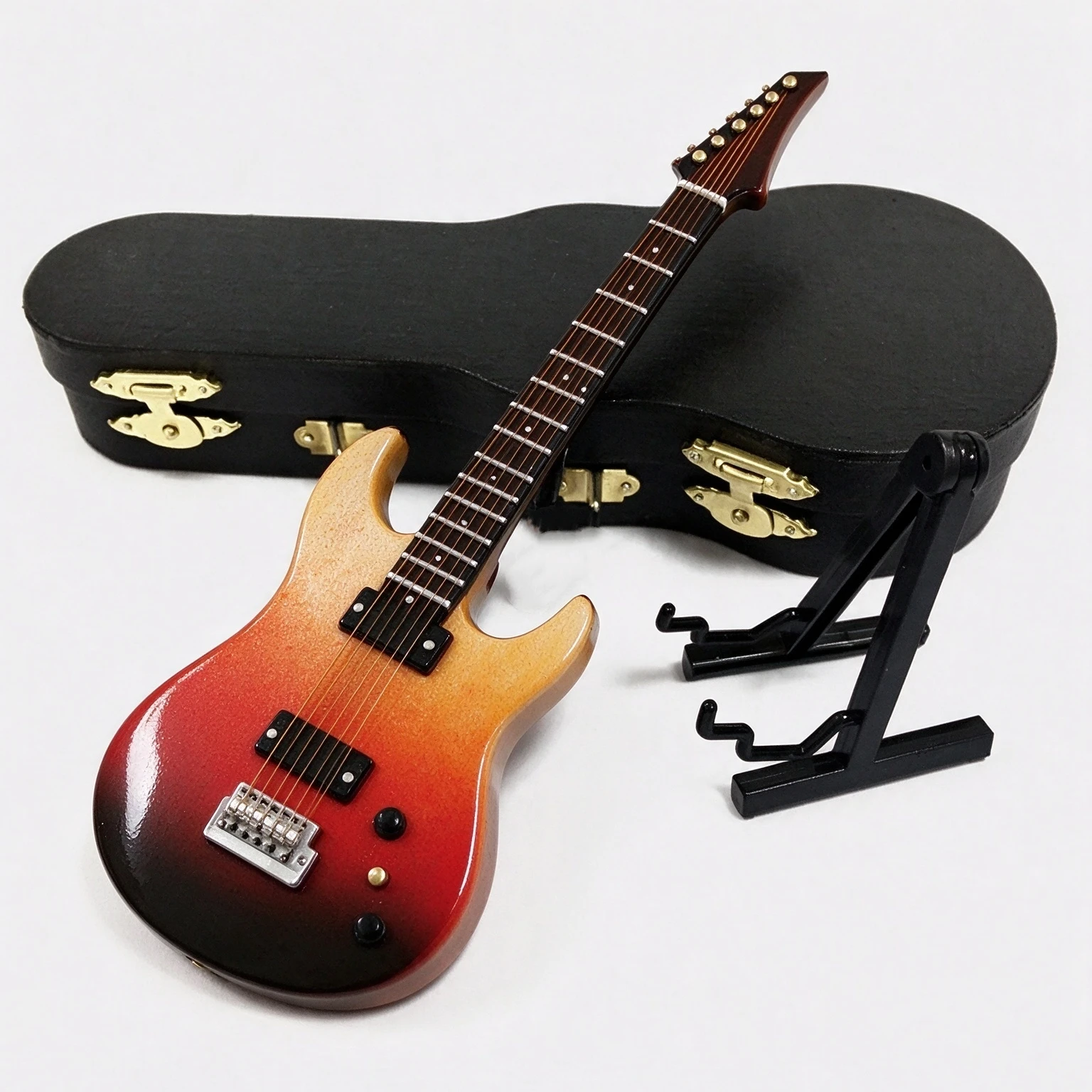 Mini Electric Guitar Wooden Miniature Guitar Model Musical Instrument Guitar Decoration Gift Decor For Bedroom Living Room