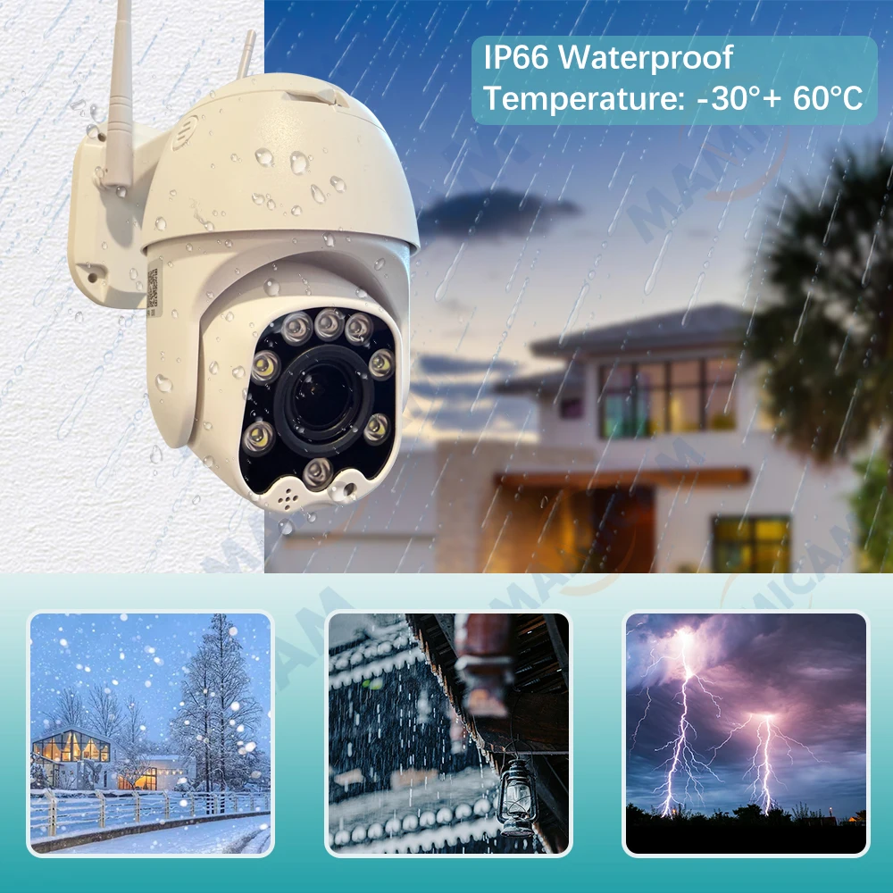 IP Camera Video Surveillance Outdoor CCTV Videcam Security Protection PTZ Speed Dome TF Slot 5X Optical Zoom