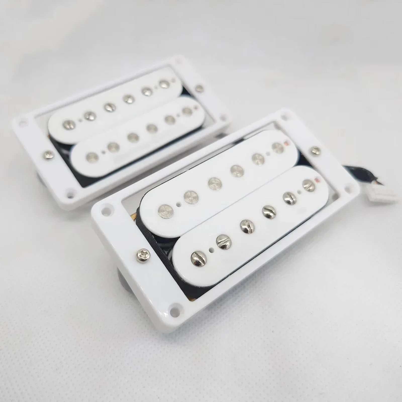HH White Humbucker Pickup Set for LP Electric Guitar – 4-Conductor Push-Pull Coil Split, 2V1T/2V2T Prewired Kit