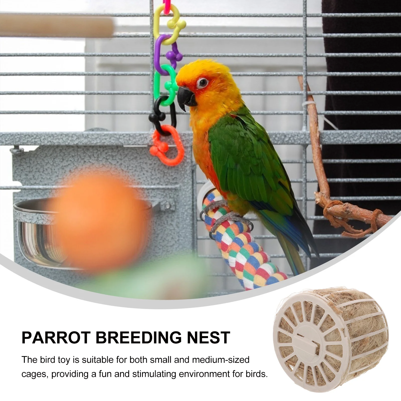 Bird's Nest Toy Parrot Hideaway Shelter Hatching Basket Nests Plastic Silk Relaxing Basin