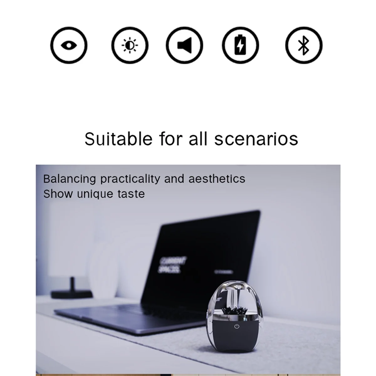 Reliable-Magnetic Fluid Speaker Bluetooth 5.0 with Music Rhythm Visuals HIFI Sound Quality Wireless Speaker-ABDQ