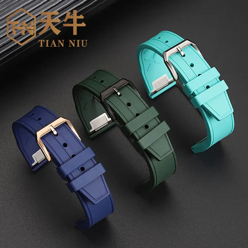 20mm 21mm men\'s watch strap bracelet for IWC fluororubber watch strap Pilot Little Prince Portugal metal quick release watchband