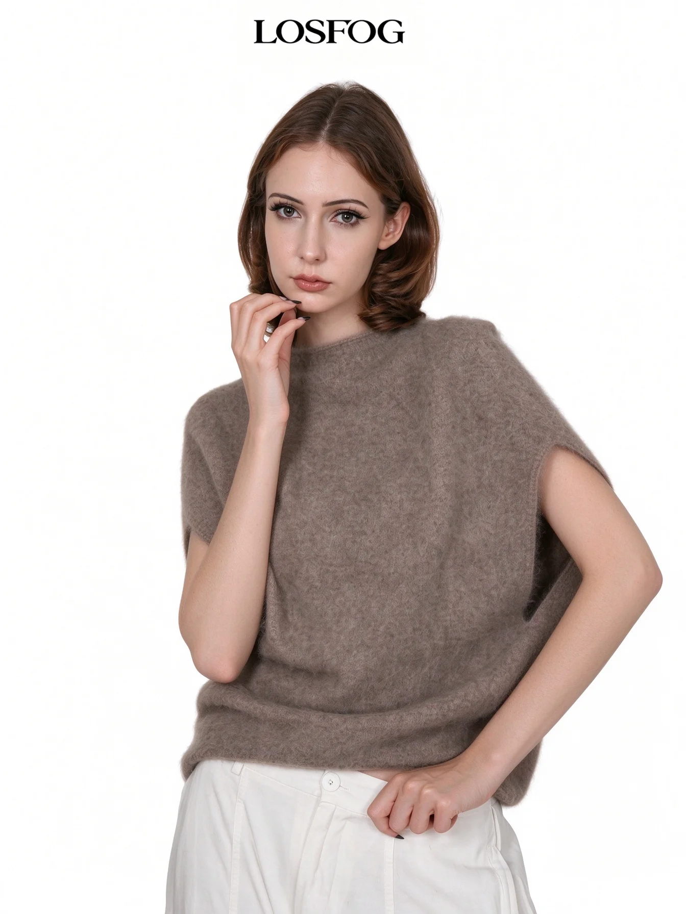 2026 Autumn Winter Women Woolen Sweaters Sleeveless High Neck Casual Oversized Retro Style Pullover Sweater