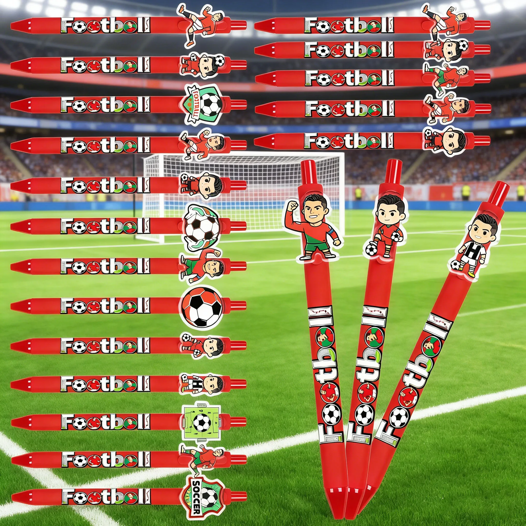 

13/21 шт. модных шариковых ручек с футбольной тематикой, красные, эксклюзивный подарок для фанатов, шариковая ручка