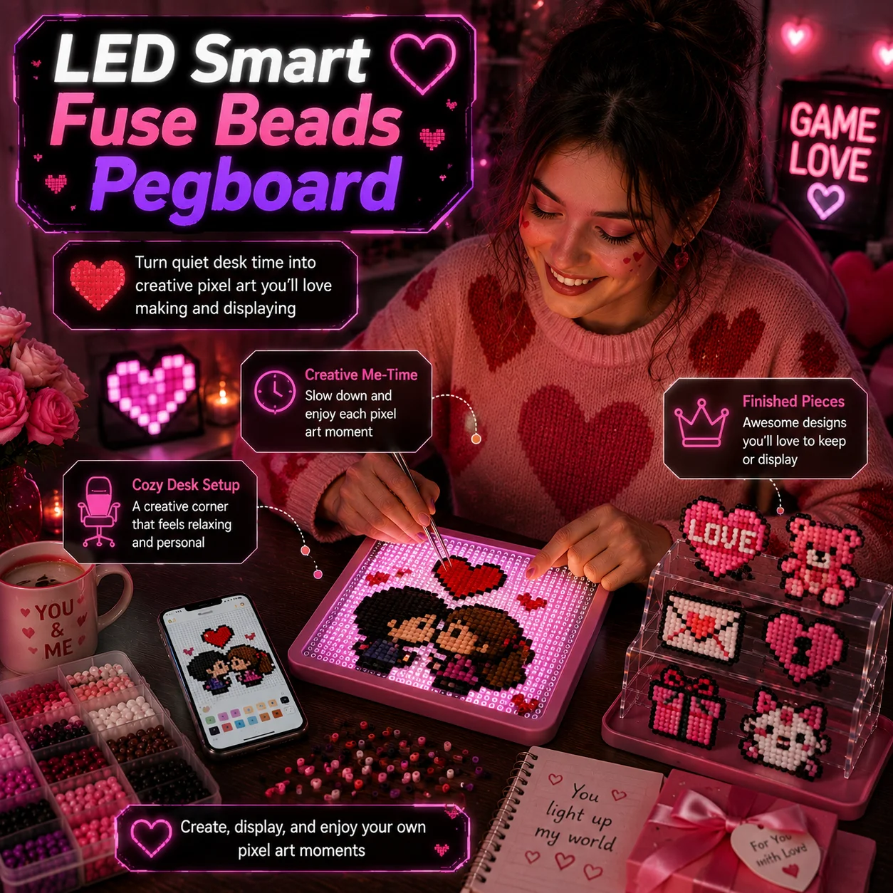led-fuse-bead-pixel-board-smart-app-guided-pattern-display-board-diy-creative-decorative-lighting