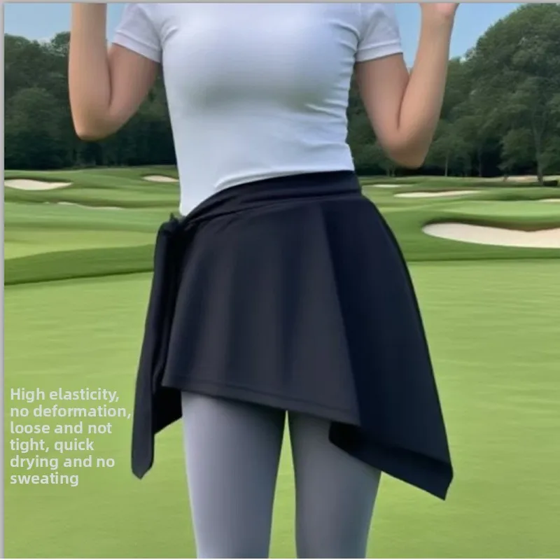 Tie Anti Exposure Half Skirt Shawl Dual Use Hip Cover Sports Yoga Irregular Bum Cover Skirt
