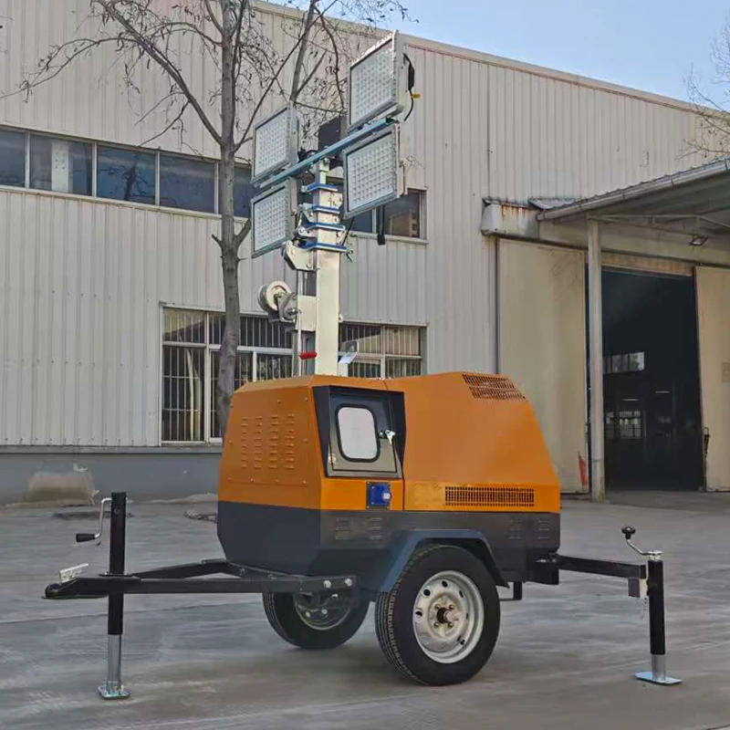 Sotrike Construction Trailer Mounted Mobile Outdoor Tower Light 7m Lighting Tower
