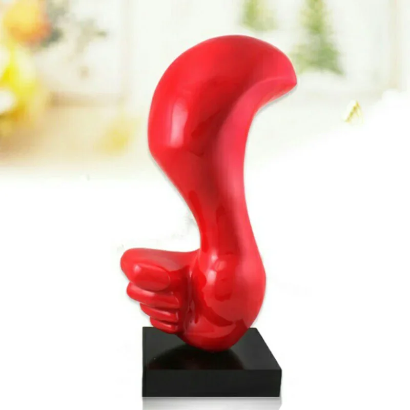 Room Decor Praise The Red Man Statues Abstract Characters Sculptures Home Accessories Figurines Interior Resin Ornament Gifts