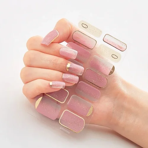 Pegatinas para decoración de uñas, Gel semicurado a la moda, calcomanía para manicura de Color sólido, lámpara LED UV, calcomanías de Gel para uñas, decoración de pegatinas para uñas