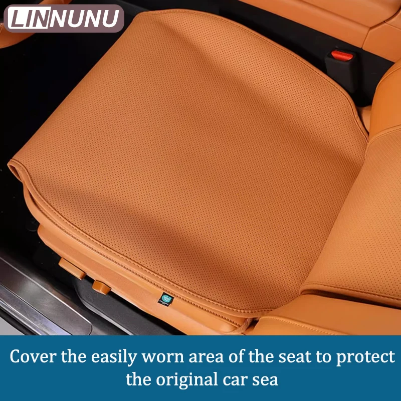 Linnunu Fit for Leapmotor C10 Car Interior Decoration Supplies Seat Cushion Universal for All Seasons Half-Pack Seat Protection Seat Cushion Car Front and Rear Seat Cushion Nappa Leather Material Seat Cushion