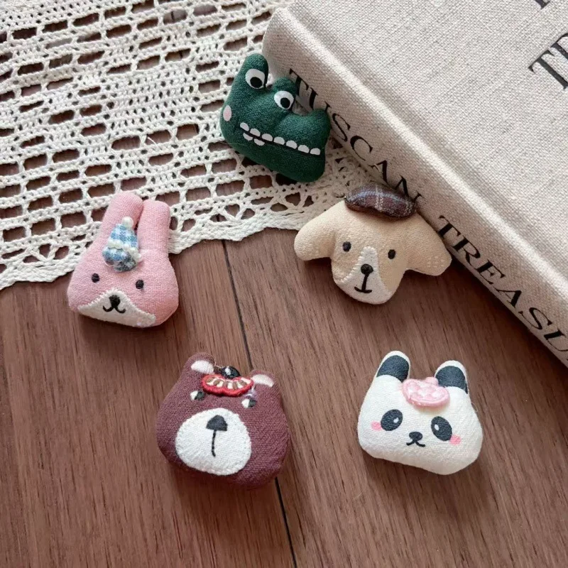 Forest Cartoon Fabric Doll Hair Clip Cute Small Animal Brooch for Children Clothing Shoes Socks Embellishment Premium Quality