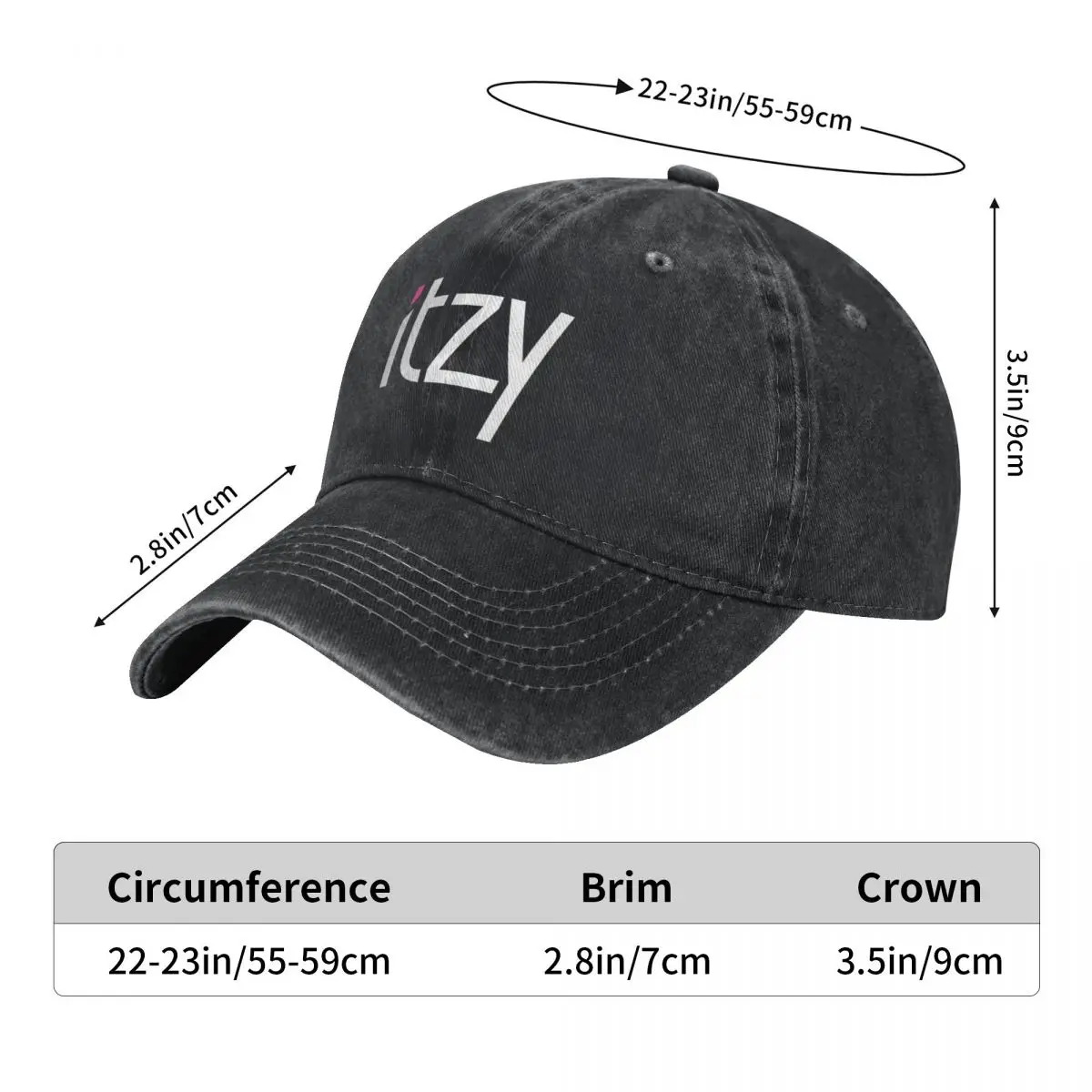 ITZY Logo Baseball Cap Music Band Tennis Skate Fitted Retro Hip Hop Dad Hats Couple Women Vintage Sun Visors Snapback Cap