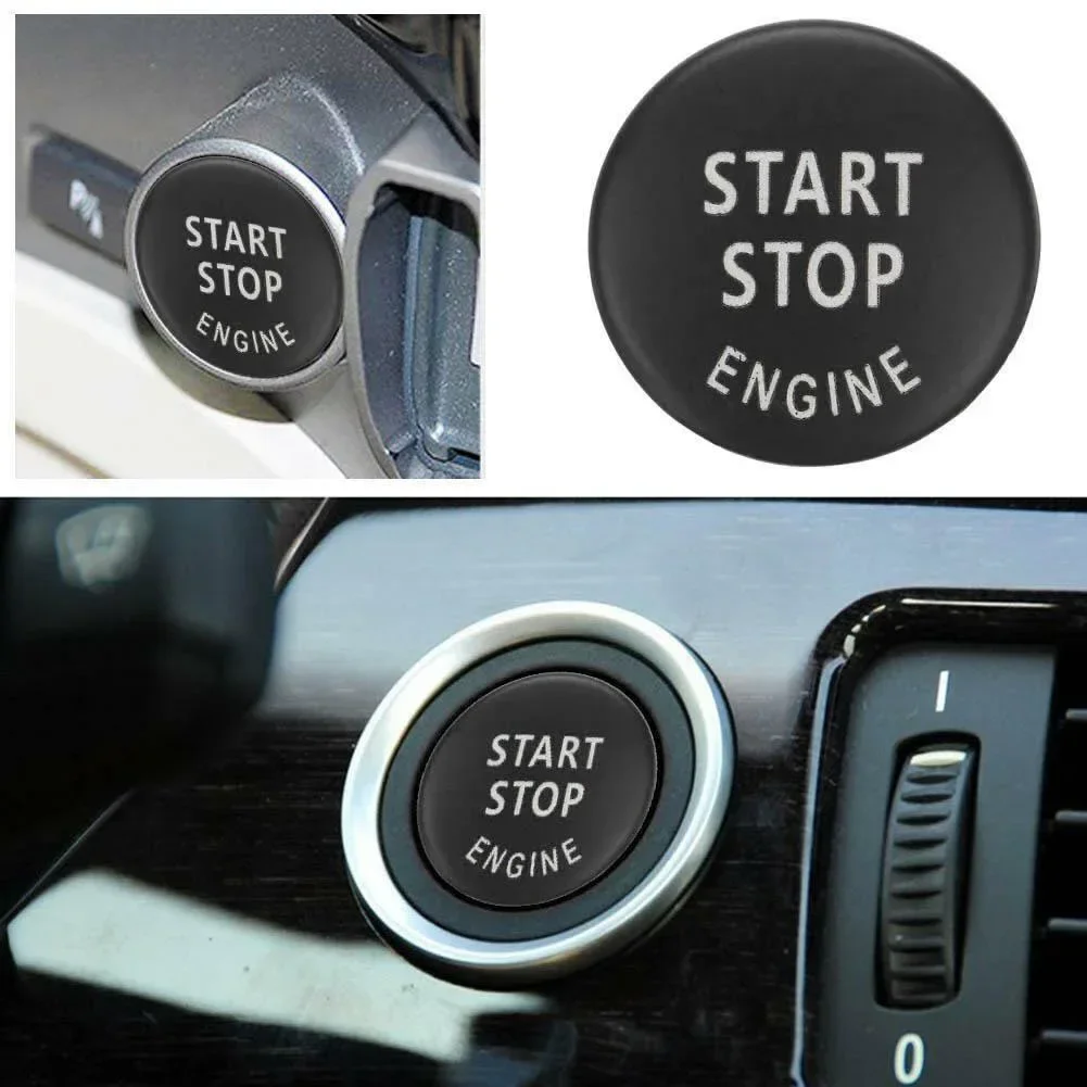 อัพเกรดภายในของคุณสําหรับ BMW ด้วยฝาครอบสวิตช์ปุ่ม Start Stop สีดํา Perfect Fit สําหรับ E70 X6 E71 E84 X3 E83