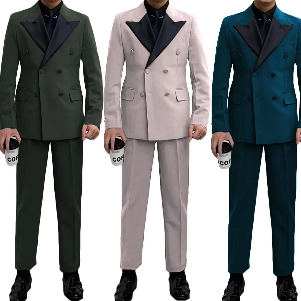 

2025 Men 2 Pieces Suits For Men Custom Made Groom Groomsmen Tuxedos Wedding Men Suit Prom Party Business(Jacket+Pant)