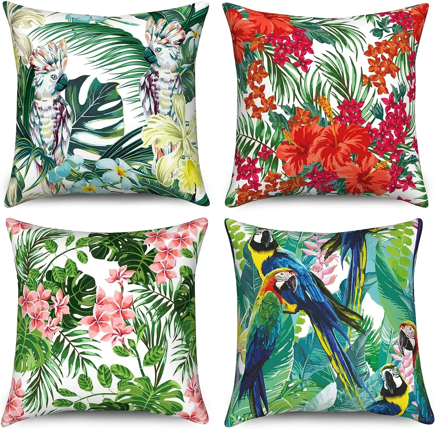 

Hawaiian Pillowcase, Parrot Tropical Plant Pillowcase Palm Leaf Pillowcase Cushion Cover Decorative Home Outdoor Courtyard