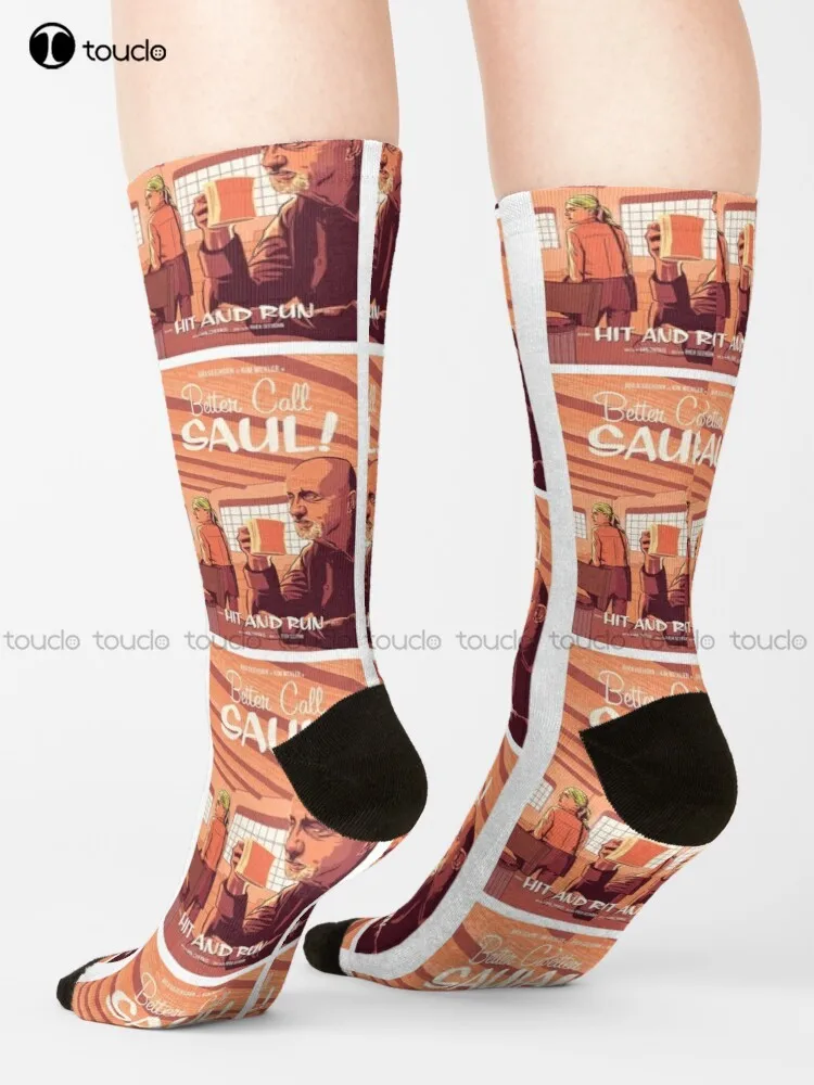 Better Call Saul Hit And Run Socks Long Black Socks 360° Digital Print Christmas New Year Gift Creative Funny Socks Halloween