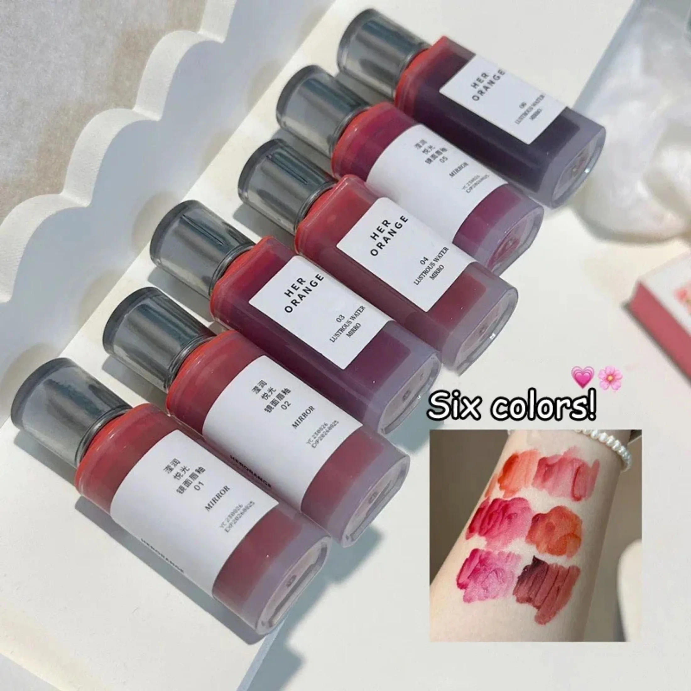 Watery Light Clear Lip Glaze Lasting Hydration Lip Gloss Glassy Mirror Lipgloss Silky Moisturizing Non Fading Liquid ลิปสติก