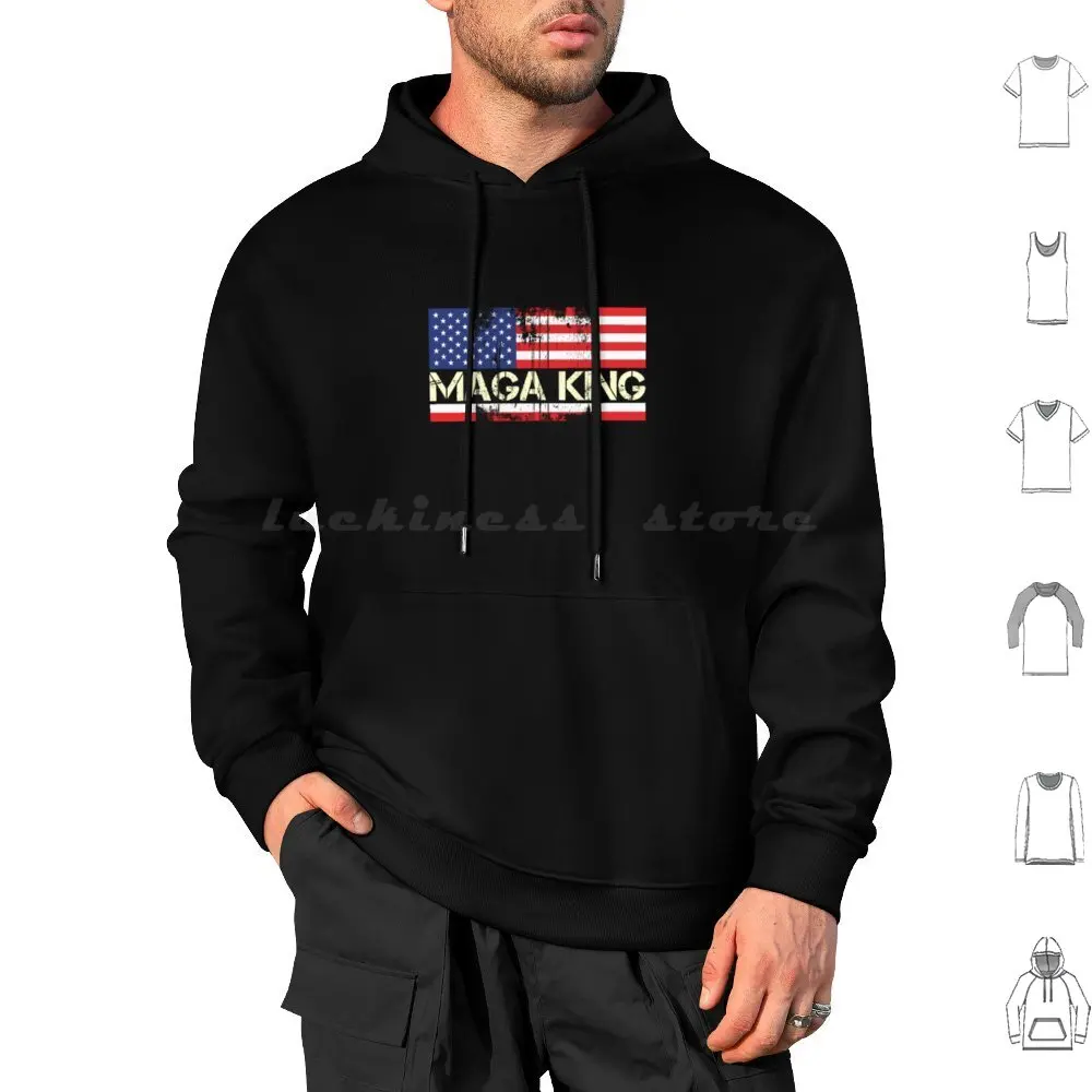 Maga King V-Neck Hoodies Long Sleeve Dad And Papa Funny Fathers I Have Two Titles Father Papa Two Titles Dad Opa Two