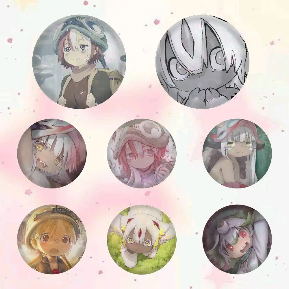 Cute Anime Made In Abyss Badges 25 32 44 58 75 Mm Round Cosplay Pin Bag Decor Fans Collect Friends Gifts Brooch Souvenir