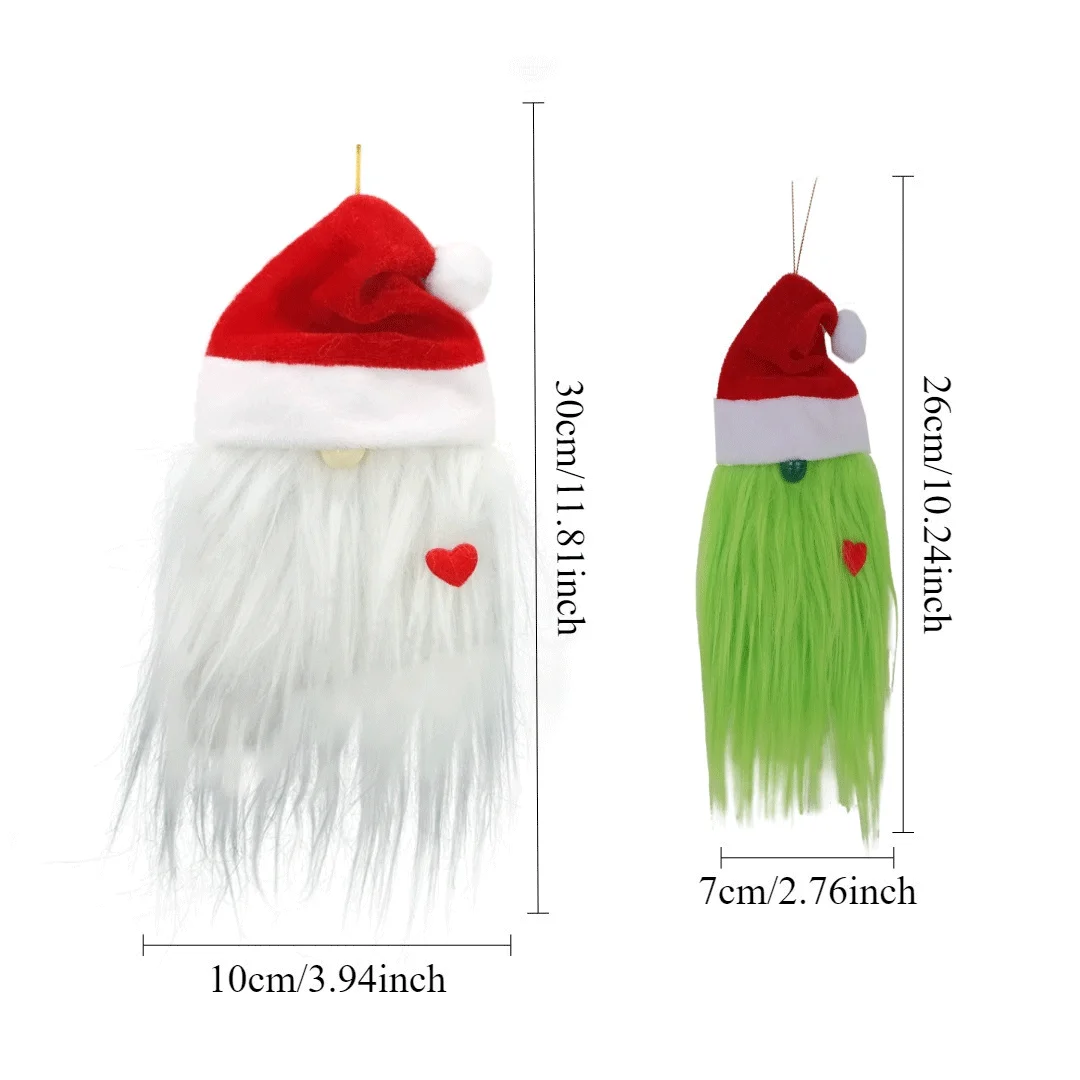 2024 New Creative Fun Long Beard Santa Hat Pendant Old Man Christmas Decorations