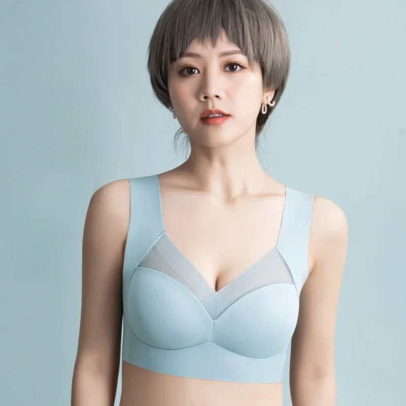 All-in-one top support to prevent sagging no trace soft support no steel ring thin underwear gather large tank top bra