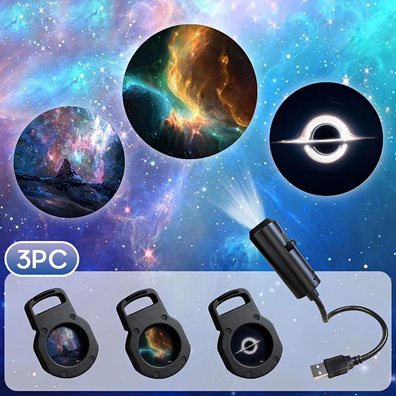 ∶LED Galaxy Projection Light 1 Light+10 Pictures Change, LED Galaxy Projector, Starry Sky Lighting Night Light