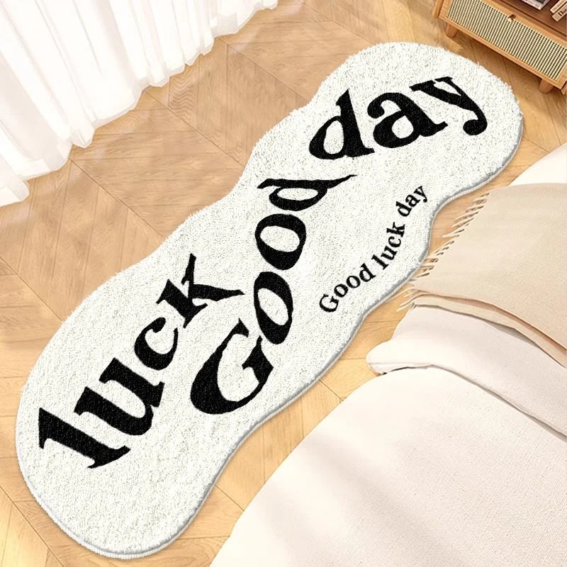 VIKAMA Ins Creative English Bedside Blanket Bay Window Mat Living Room Long Carpet Bedroom Sofa Blanket - Home Decoration