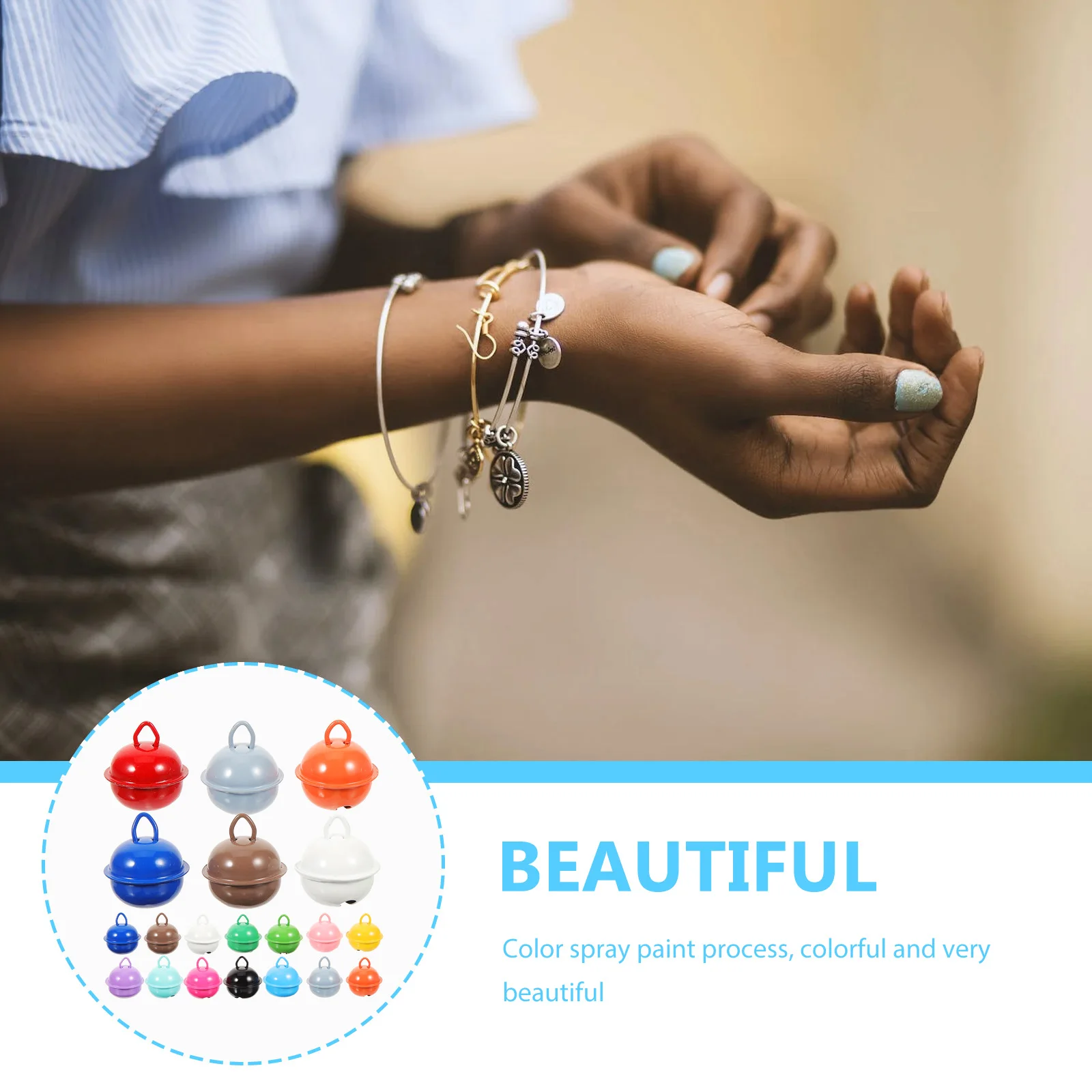 

50 pcs Colorful Xmas Jingle DIY Diy Bells Pendant Pendant Crafts Iron Bell Jingle Bells Accessories Sewing Supplies