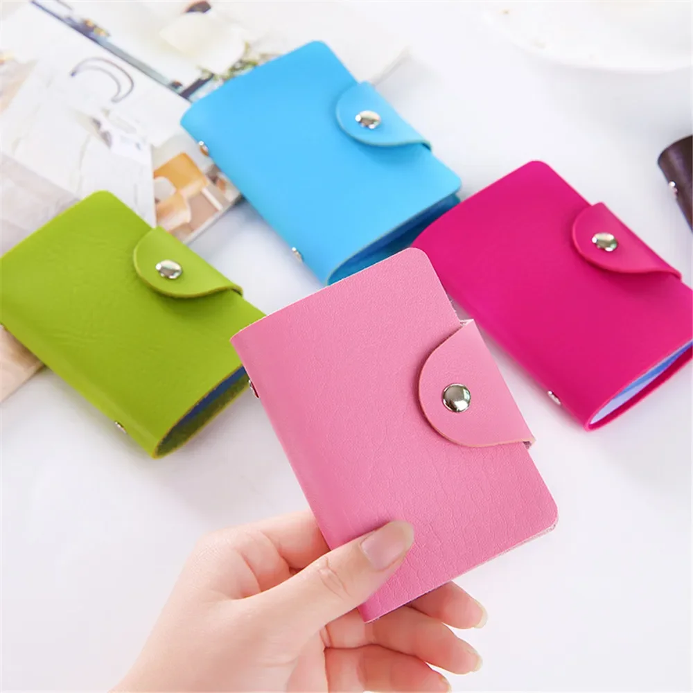 24 Bits Credit Card Holder Business Bank Pocket PVC Large Capacity Card Cash Storage Clip Organizer Case ID Holder Pouch