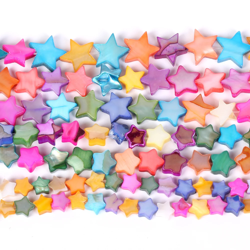 الطبيعية الملونة الخماسية نجمة قذيفة أم اللؤلؤ خزر عازل لصنع المجوهرات قلادة سوار ذاتي الصنع اليدوية 6/8/10 مللي متر