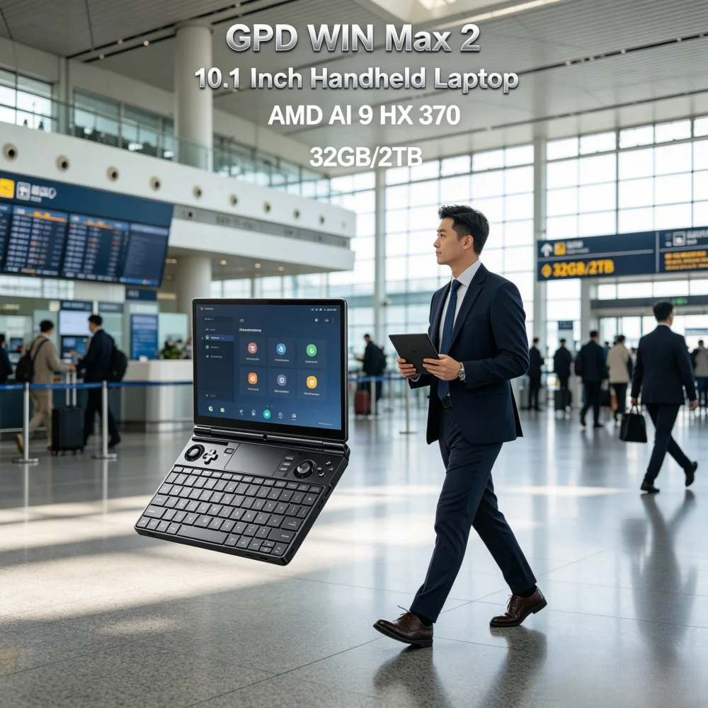 

GPD WIN Max 2 Office Mini Laptop CPU AMD 8840U AI9 HX370 High-speed Memory Large Capacity 1TB High Performance Game Notebook
