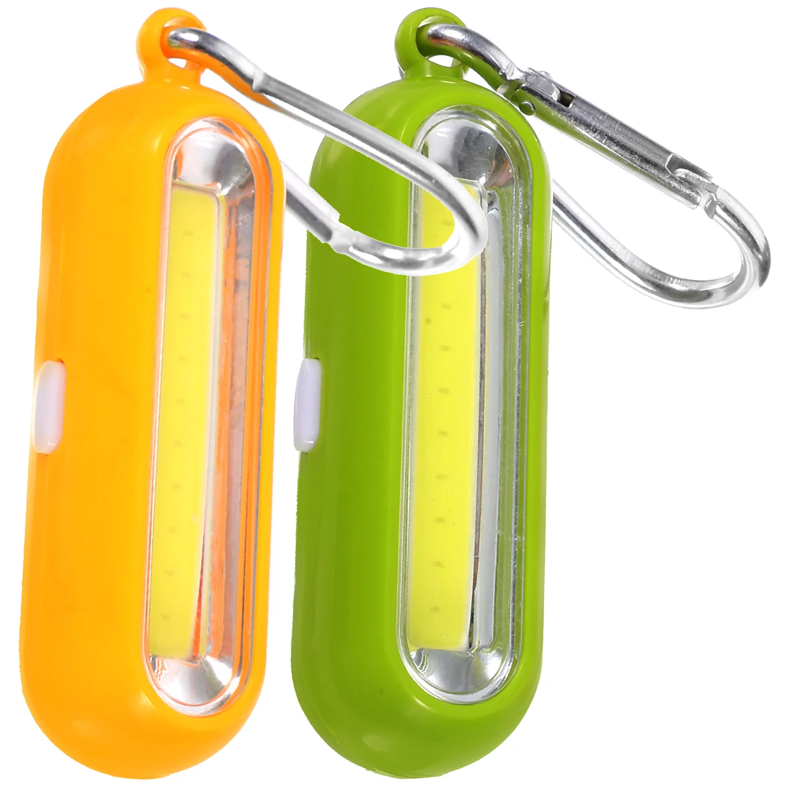 Chaveiro lanterna com pingente LED, mini tocha luz, escalada chaveiro sem pingente, 2 pcs