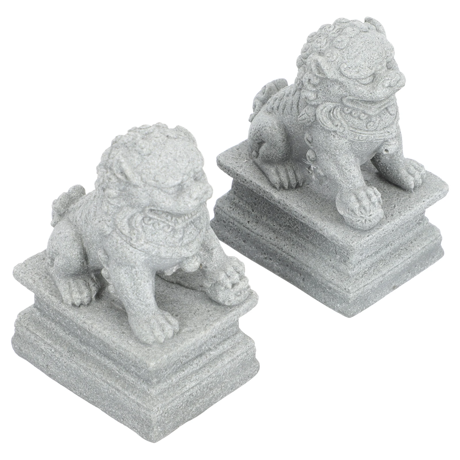 

Guardian Lion Statues Mini Decor for Flowerpot Plant Bonsai Tabletop nament Small Figurines Gardening Pot Feng Shui House