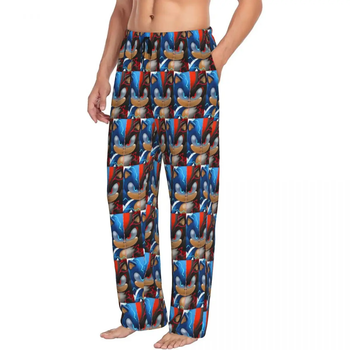 

Custom Sonic Shadow Men Pajama Pants Lounge Sleep Sleepwear Bottoms with Pockets
