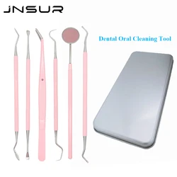 Herramienta de limpieza de dentistería para mujer, 6 unidades/caja, esterilizable, de acero inoxidable, sonda de espejo Dental, pinzas, eliminador de manchas, limpiador de dientes