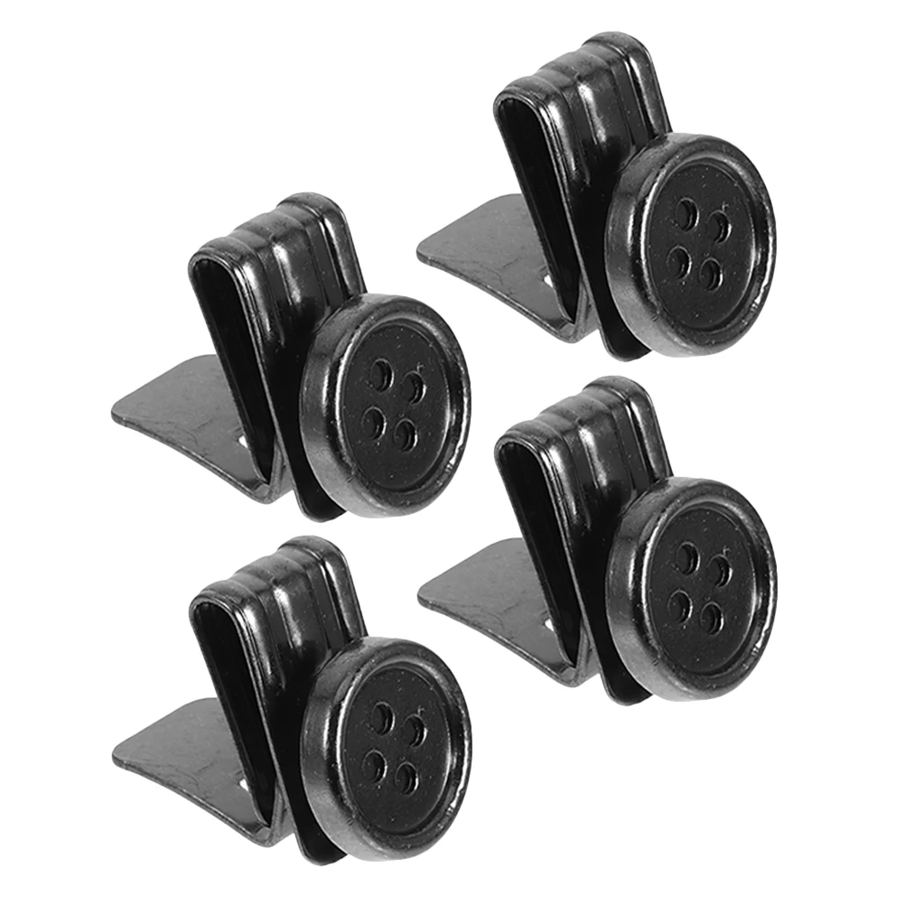 

4Pcs Movable Metal Suspenders Buttons No Sew Pants Suspenders Clips Overall Buckle Replacement Metal Clips for Jeans