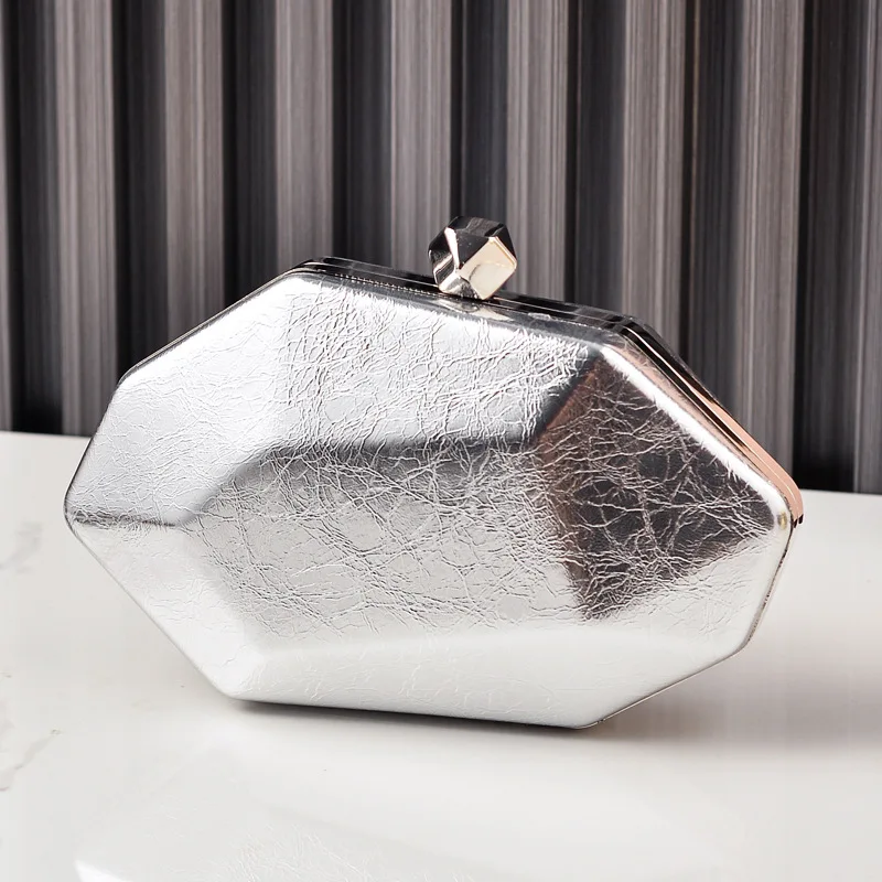 Irregular Polygonal Shape Evening Bag for Women Fashionable Candy Color Special Material Box Bag Small High Quality Purses view 4