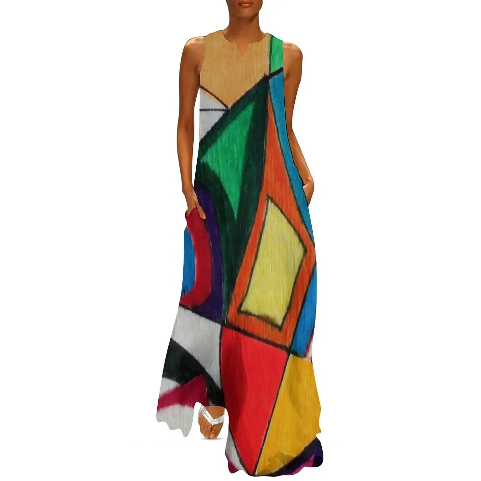 

Fruit box Art - geometric abstract no 2 of 4 Long Dress women long dresses purple dress Women's summer dress