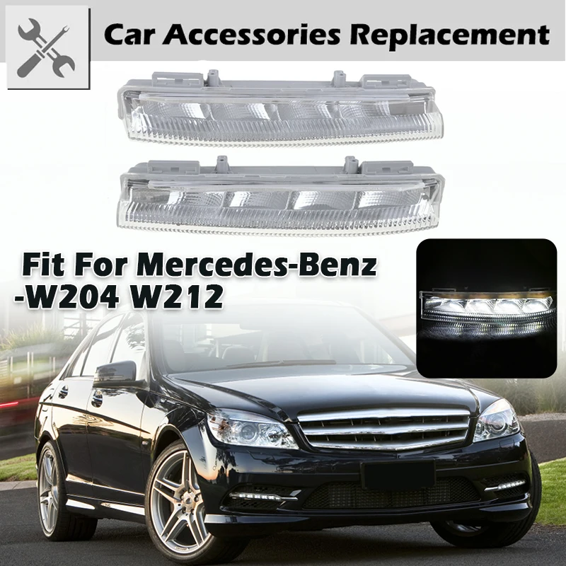 Rhyming Front Bumper LED DRL Daytime Running Lamp Fog Light White Car Decoration Left And Right Fit For Mercedes Benz W204 W212