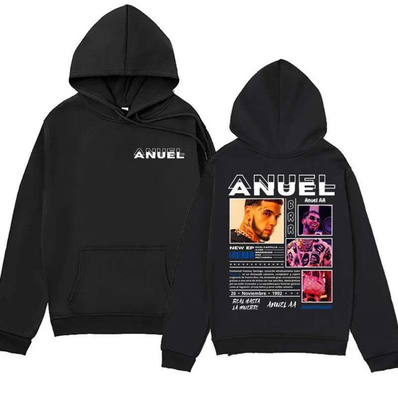 

Rapper Anuel AA Real Hasta La Muerte Hoodies Men Women Fashion Hip Hop Sweatshirt Winter Hoodie Pullover Oversized Streetwear